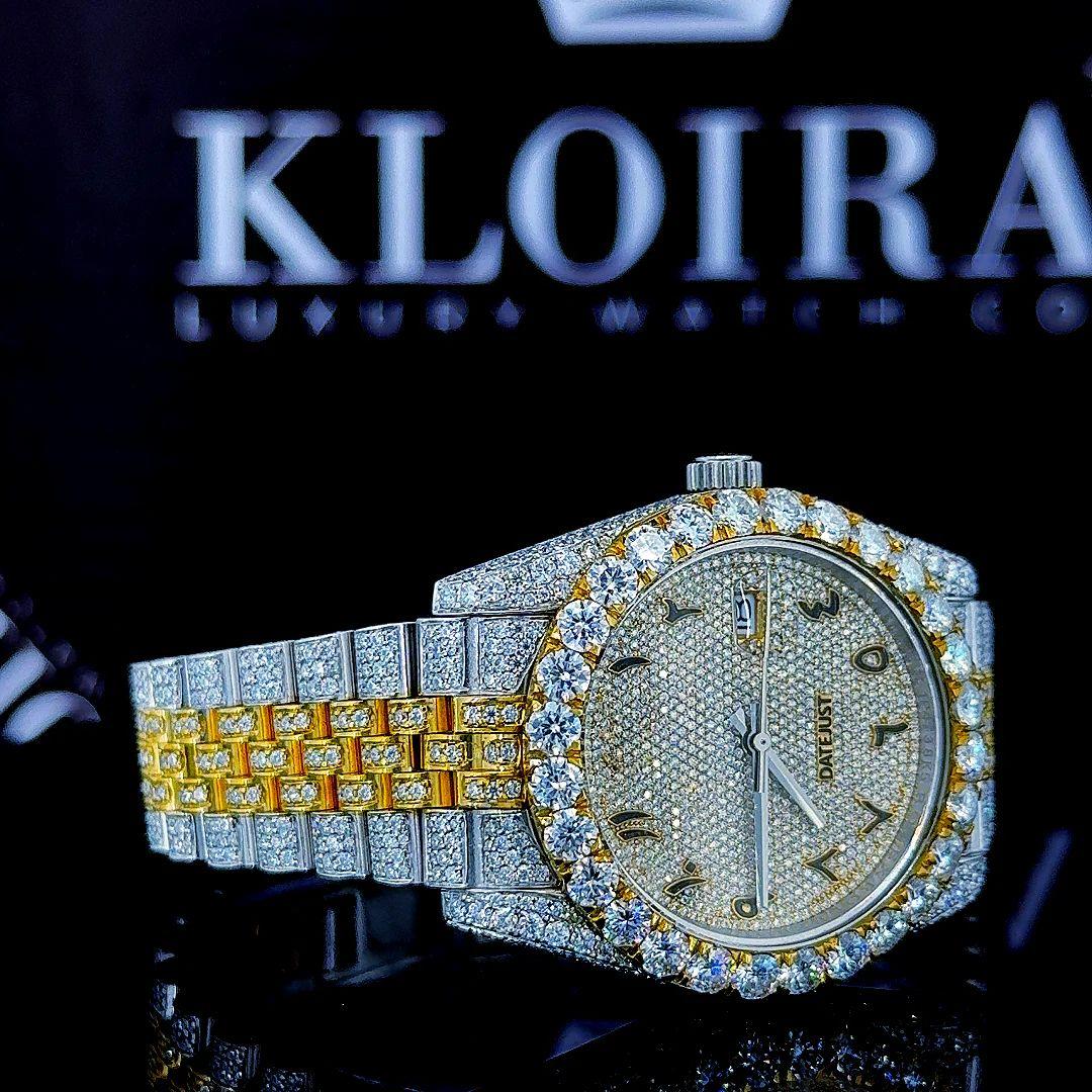 Moissanite Rolex Style Watch Right Profile View