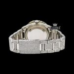 Ocean Blue Dial Diamond Markers Moissanite Diamond Watch Caseback View