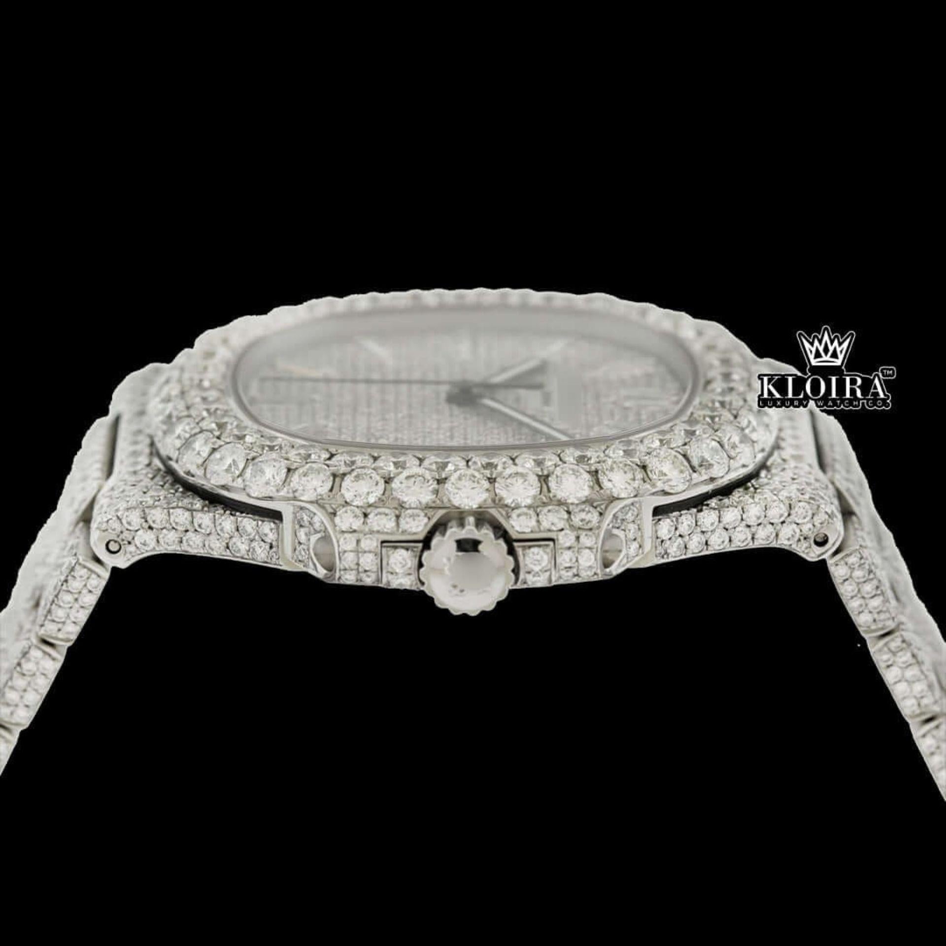 Patek Philippe VVS Moissanite Watch Crown Close View