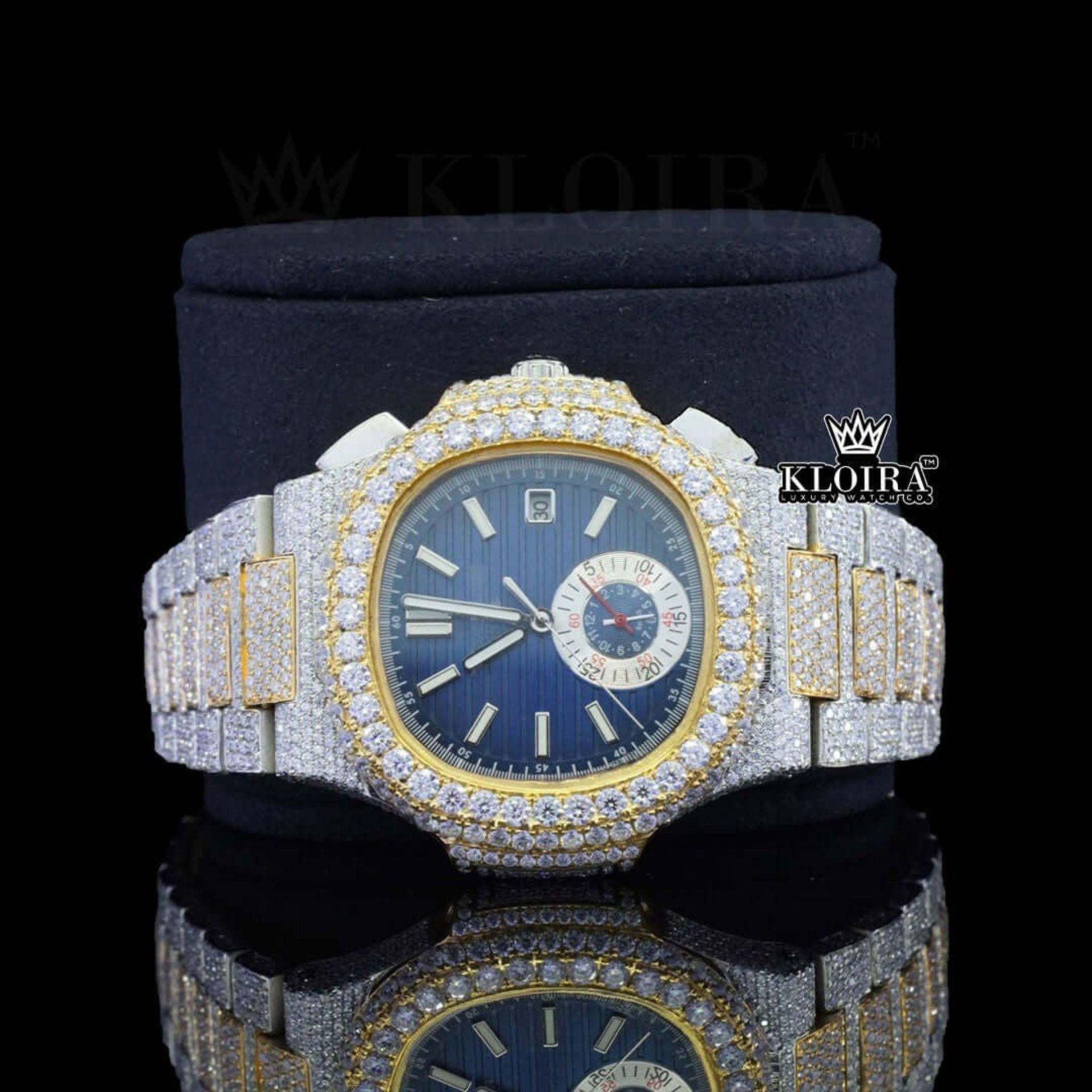 Patek Philippe Watch Moissanite Diamonds Profile View