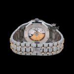 Rainbow Arabic Dial Two Tone Iced Out Moissanite Diamond Watch Caseback View