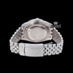 Rainbow Bezel Arabic Numerals Iced Out Moissanite Diamond Watch Caseback View