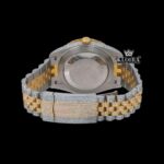 Rainbow Roman Dial Two Tone Moissanite Diamond Watch Caseback View