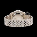 Red Arabic Numerals Fully Iced Out Moissanite Diamond Watch Caseback View