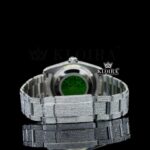 Red Arabic Numerals White Dial Fully Bust Down Moissanite Diamond Watch Caseback View