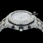 Red Standard Numerals Chronograph Dial Moissanite Watch Crown View