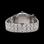 Red Stick Markers White Dial Fully Iced Out Moissanite Diamonds Watch Caseback View