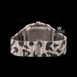 Roman Dial Black Camouflage Iced Out Strap Moissanite Watch Caseback View