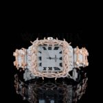 Roman Dial Thorn Bezel Two Tone Moissanite Diamond Watch