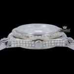 Roman Numeral Full Iced Out Silve Dial Moissanite Diamond Watch Crown View
