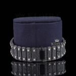 Roman Numerals White Dial Black Moissanite Diamond Watch Bracelet View