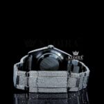 Roman Numerals White Dial Cushion Link Strap Moissanite Watch Caseback View