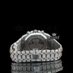 Rose Gold Dial AP Iced Out Two Tone Moissanite Diamond Chrono Watch Caseback View