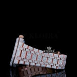 Rose Gold Dial Fully Iced Out Moissanite Diamond Watch Left Side View