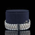 Rose Gold Diamond Markers Iced Out Lab Grown Diamond Watch Bracelet View