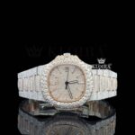 Rose Gold Diamond Markers Iced Out Lab Grown Diamond Watch