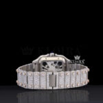 Rose Gold Skeleton Dial Two Tone Moissanite Diamond Watch Caseback View