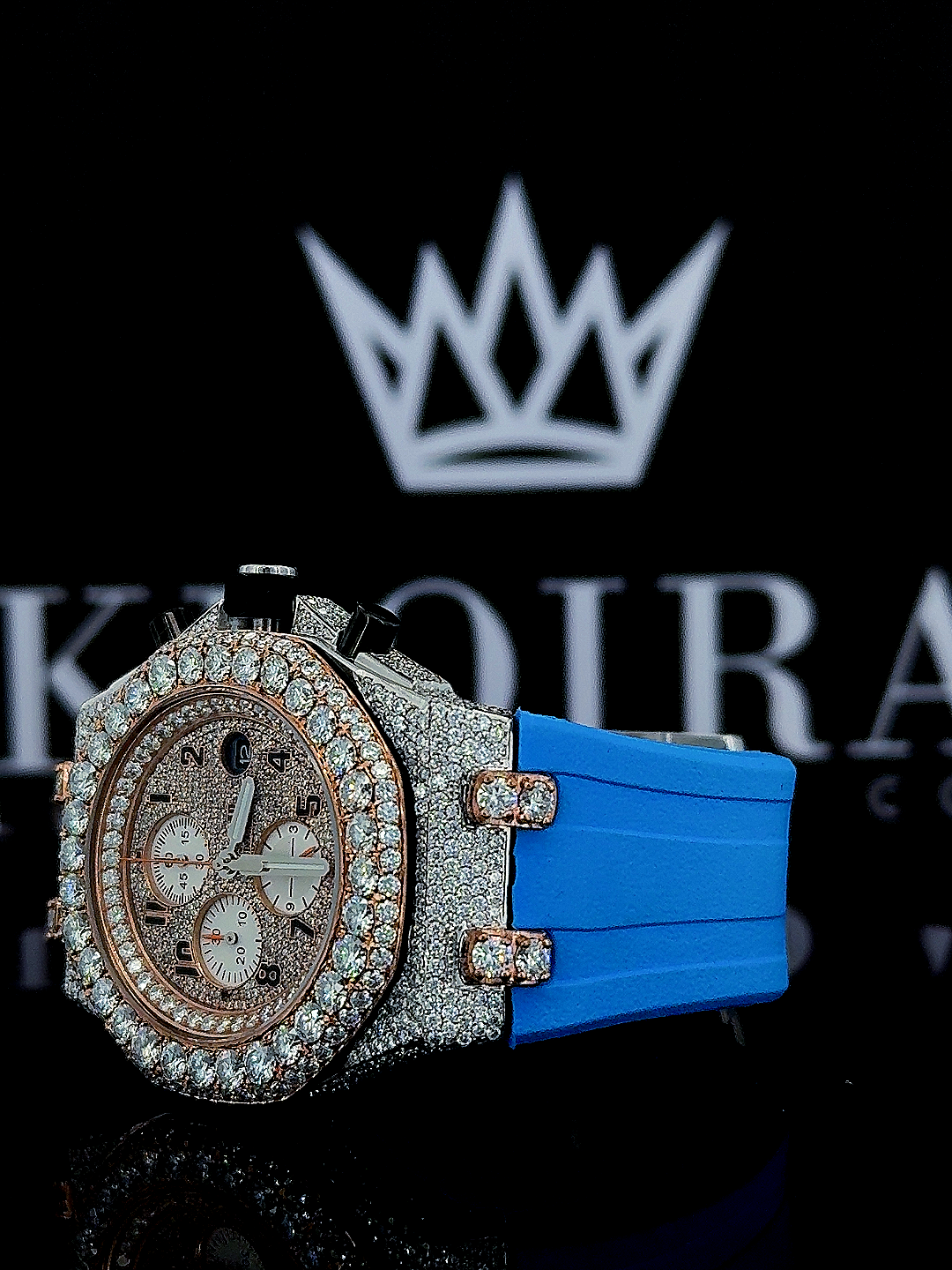 Royal Oak AP Moissanite Watch Left Side View