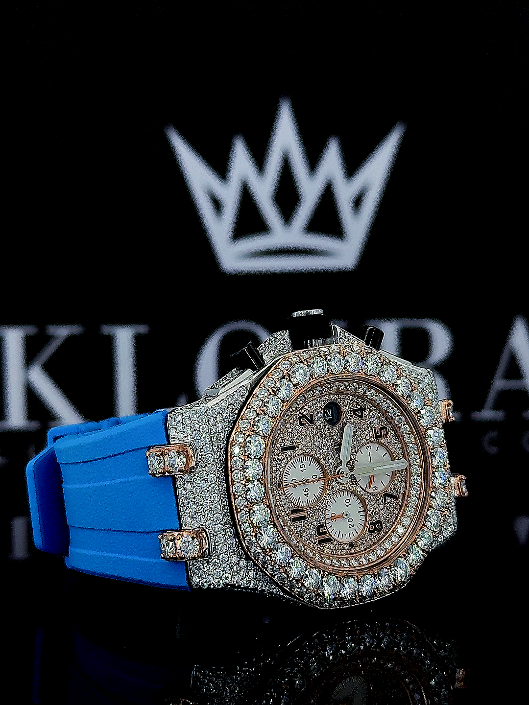 Royal Oak AP Moissanite Watch Right Profile View