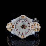 Ruby Markers Skull Dial Full Iced Out Moissanite Diamond Watch