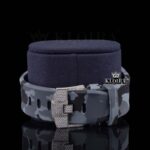 Semi Iced Out White Dial Standard Numerals Chronograph Moissanite Watch Close Up Strap View