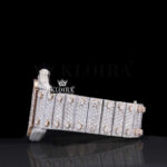 Skeleton Two Tone Rose Gold Moissanite Diamond Watch Left Side View