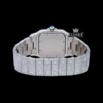 Square Roman Dial Fully Iced Out Moissanite Dial Watch Caseback View