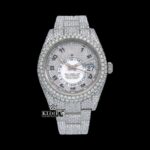 Standard Numerals White Dial Bust Down Moissanite Diamond Watch