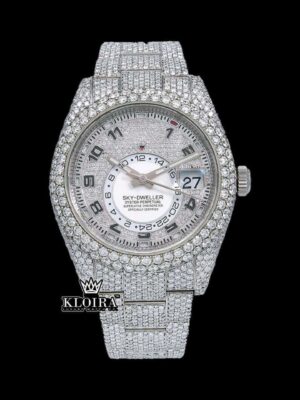 Standard Numerals White Dial Bust Down Moissanite Diamond Watch