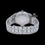 Stick Markers Black DIal AP Full Iced Out Moissanite Watch Caseback View