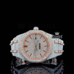 Stick Markers Two-Tone Rose Gold Iced Out Moissanite Diamond Watch
