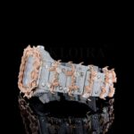 Thorn Bezel Roman Dial Two Tone Rose Gold Moissanite Watch Left Profile View