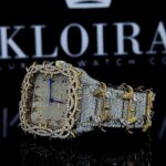 Thorn Bezel Yellow Gold Arabic Numerals Moissanite Diamond WatchLeft Profile View