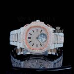 Two-Tone Rose Gold Stick Markers Chrono Moissanite Diamond Watch