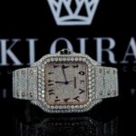 Two Tone Arabic Numerals Rose Gold Dial Moissanite Diamond Watch