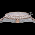 Two Tone Black Arabic Numerals Bust Down Moissanite Diamond Watch Crown View