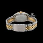 Two Tone Diamond Marker Yellow Gold Dial Moissanite Diamond Watch Caseback View