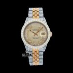 Two Tone Diamond Studded Roman Numerals Moissanite Diamond Watch