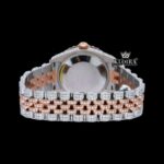 Two Tone Fully Iced Out White Roman Dial Moissanite Diamond Watch Caseback View