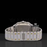 Two Tone Roman Numerals Yellow Dial Moissanite Diamond Watch Caseback View