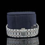 Two Tone Rose Gold Arabic Dial Iced Out Moissanite Diamond Watch Bracelet View