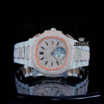 Two Tone Rose Gold Chronograph Moissanite Diamond Watch