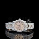 Two Tone Rose Gold Dial Diamond Bezel Fully Iced Out Moissanite Watch
