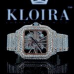 Two Tone Rose Gold Skeleton Dial Fully Iced Out Moissanite Watch