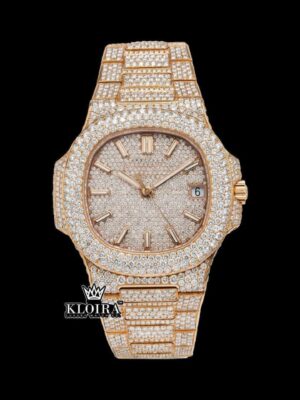 Two Tone Stick Markers Yellow Gold Moissanite Diamond Watch