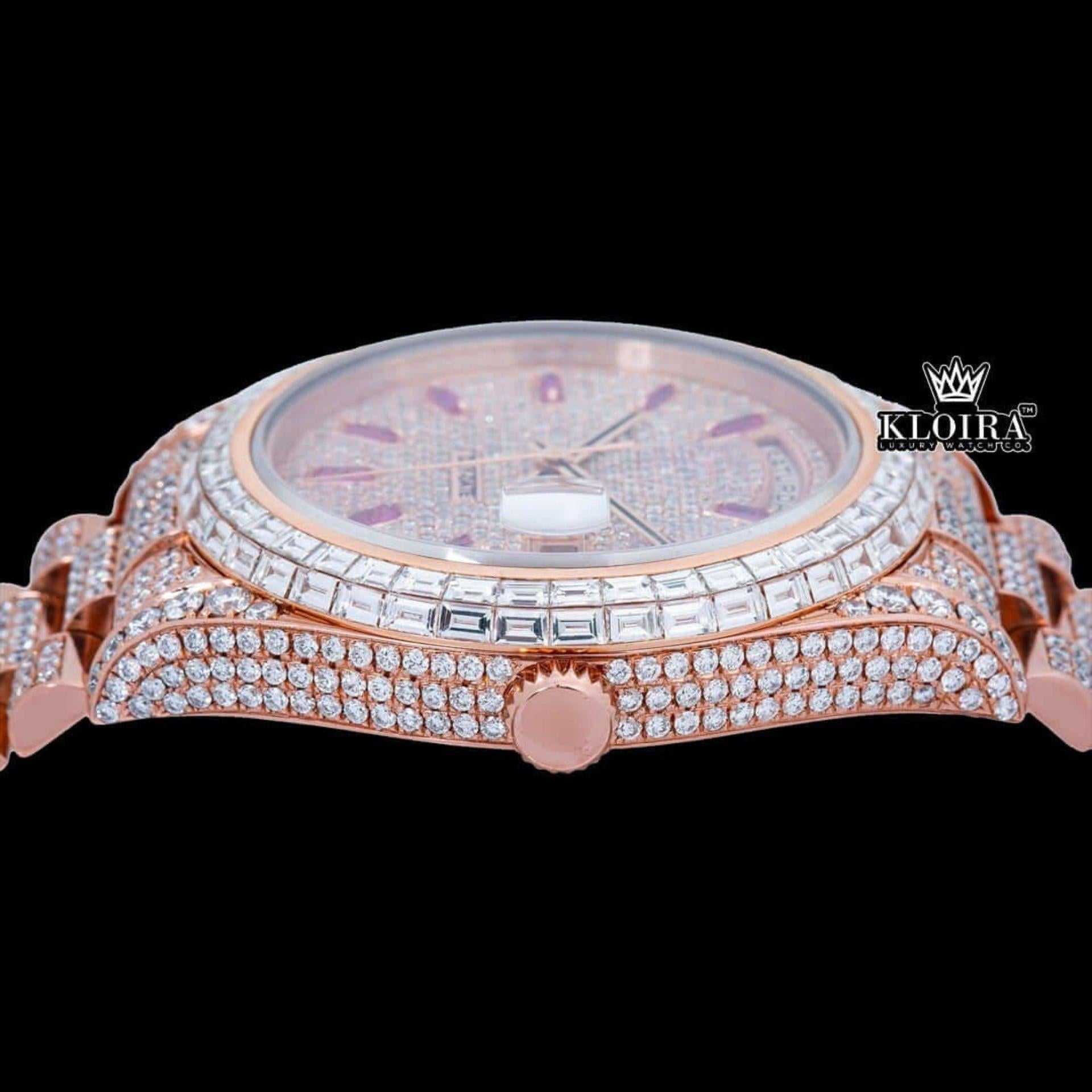 VVS Clarity Moissanite Rolex Watch Crown View