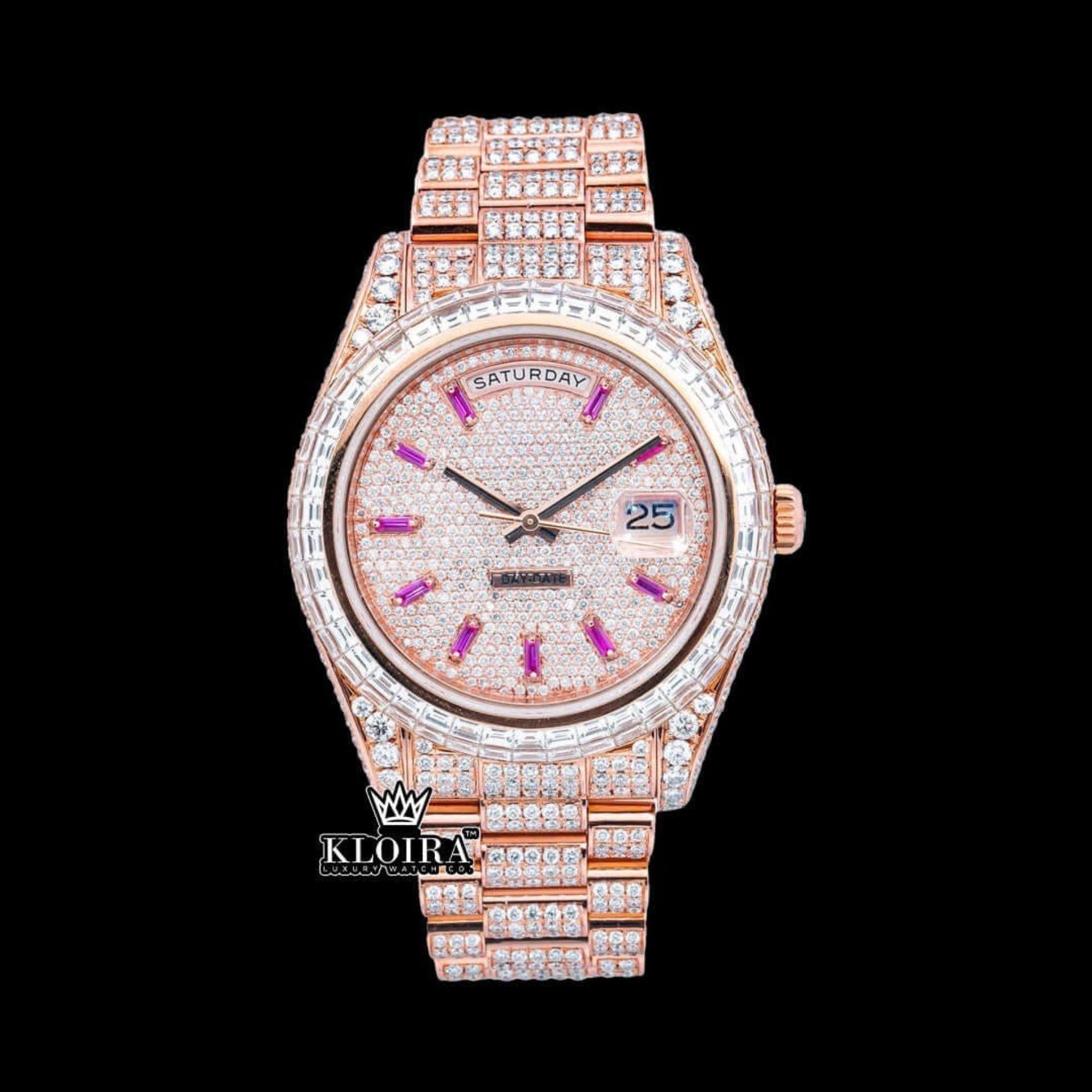 VVS Clarity Moissanite Rolex Watch Front View
