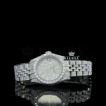 White Dial Diamond Markers Date Display Fully Iced Out Moissanite Watch