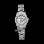 White Dial Diamond Markers Date Display Moissanite Diamond Watch
