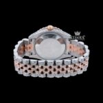 White Dial Diamond Markers Two Tone Iced Out Moissanite Watch Caseback View